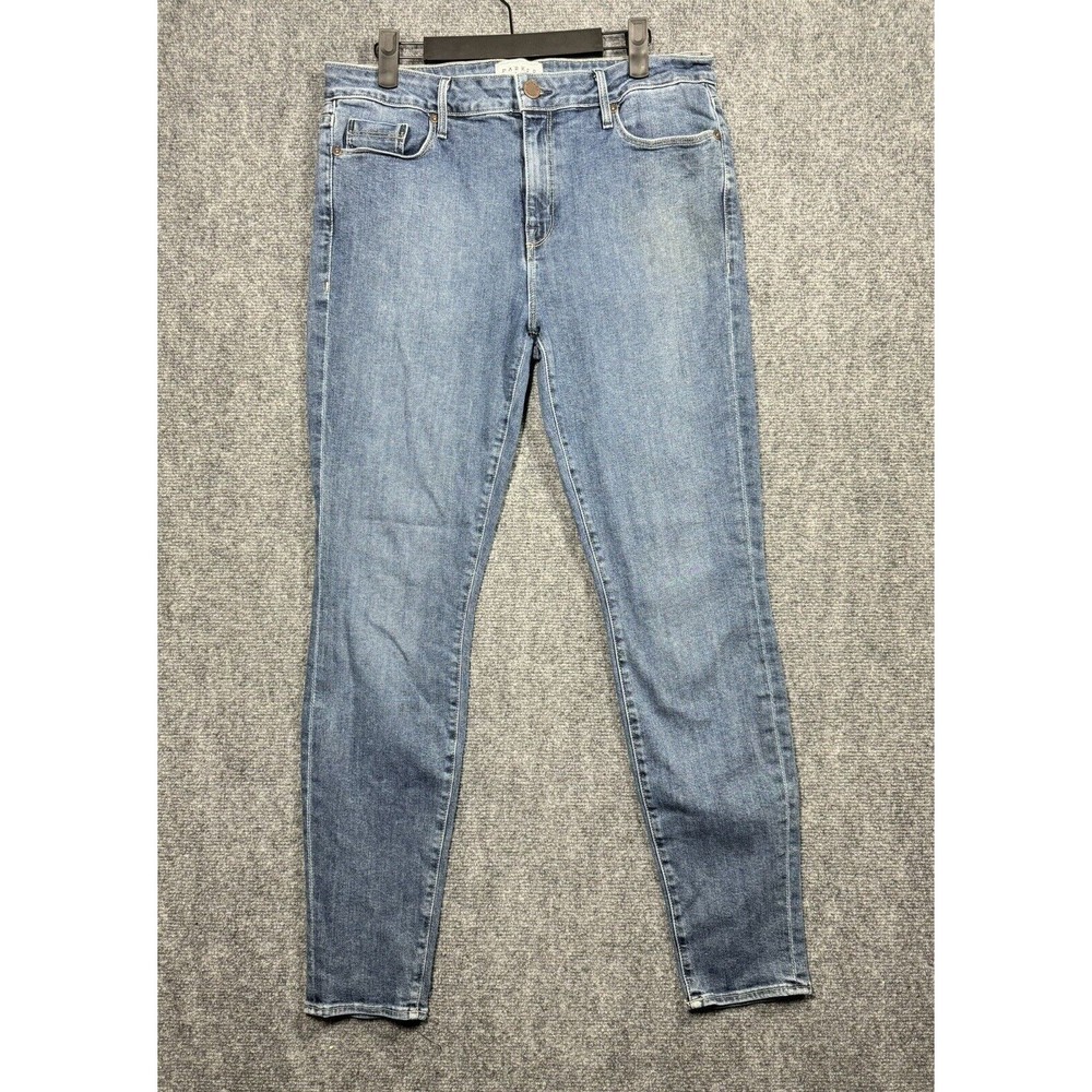 Parker Smith Jeans Women 12 Skinny Leg Blue Denim Mid Rise Made in USA Pants